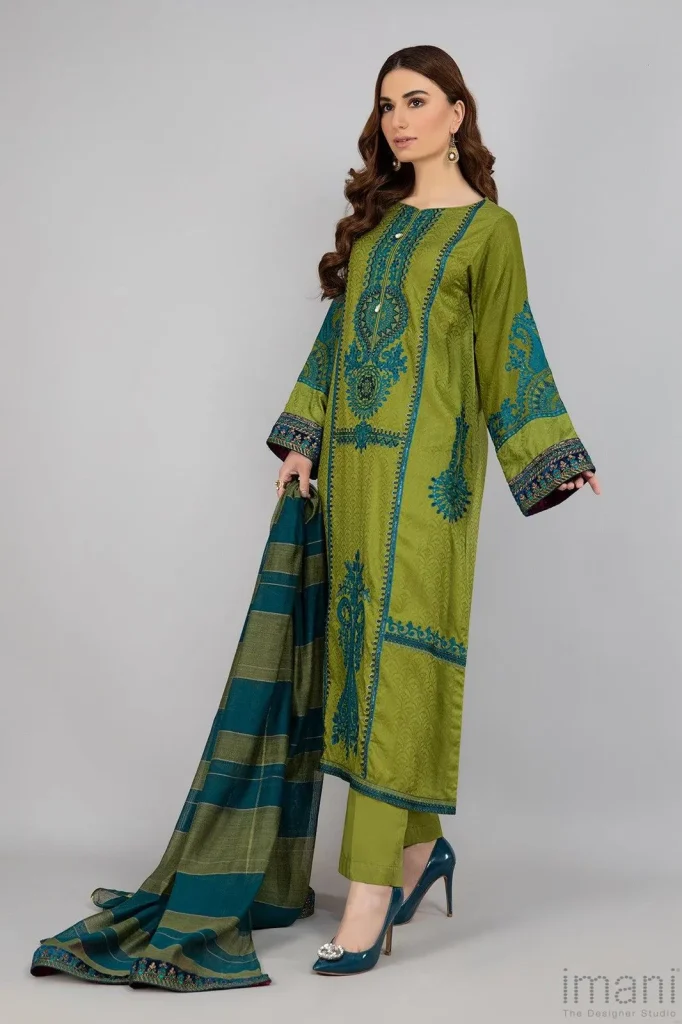Maria B 3-Piece Dhanak Suit – Brand Code 038 - alternate view