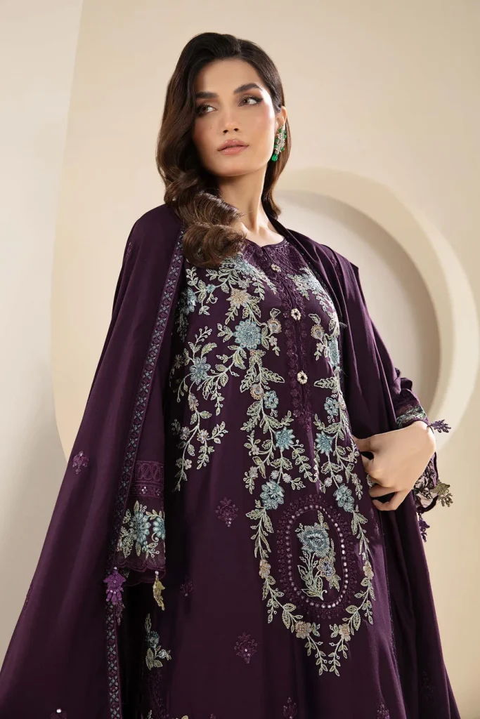 Maria B 3-Piece Dhanak Suit – Brand Code 7428 - alternate view