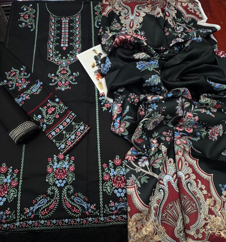 Hussain Rehar 3-Piece Dhanak Suit – Brand Code 845 - alternate view