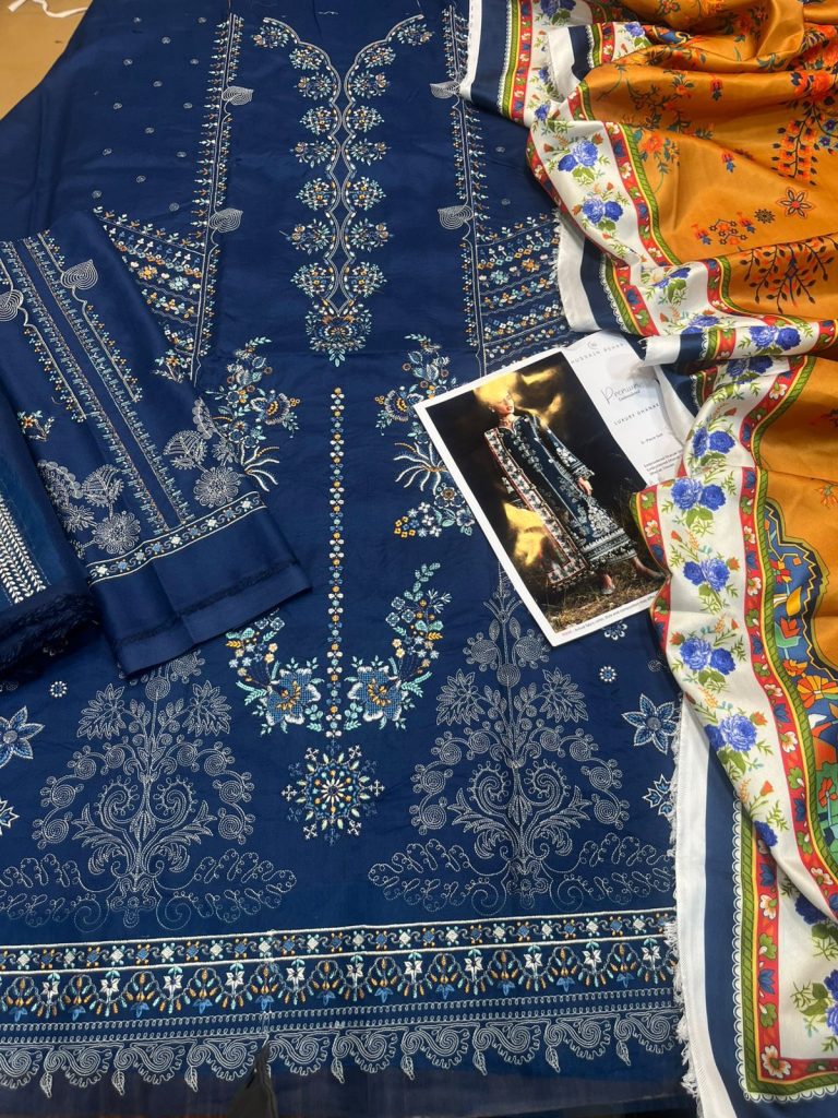 Hussain Rehar 3-Piece Dhanak Suit – Brand Code 1280 - alternate view