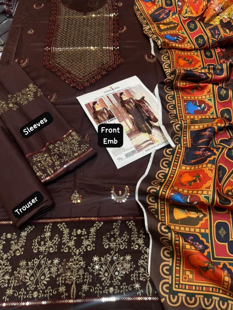Asim Jofa 3-Piece Linen Suit – Brand Code 390 - alternate view