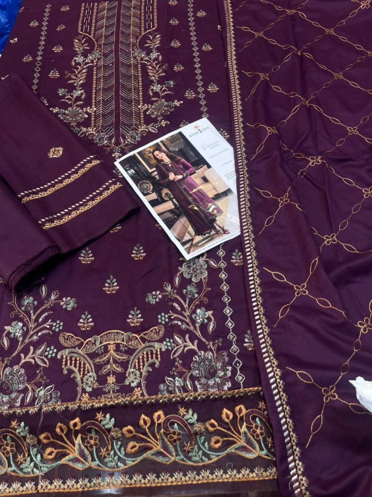 Asim Jofa 3-Piece Dhanak Suit – Brand Code 663 - alternate view