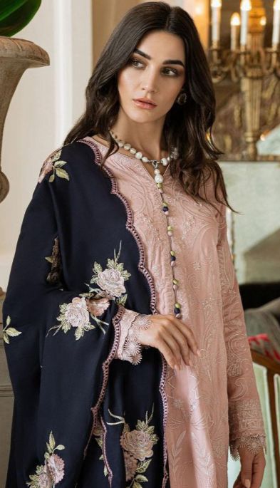 Agha Noor 3-Piece Dhanak Embroidered Suit – Code 834 - alternate view