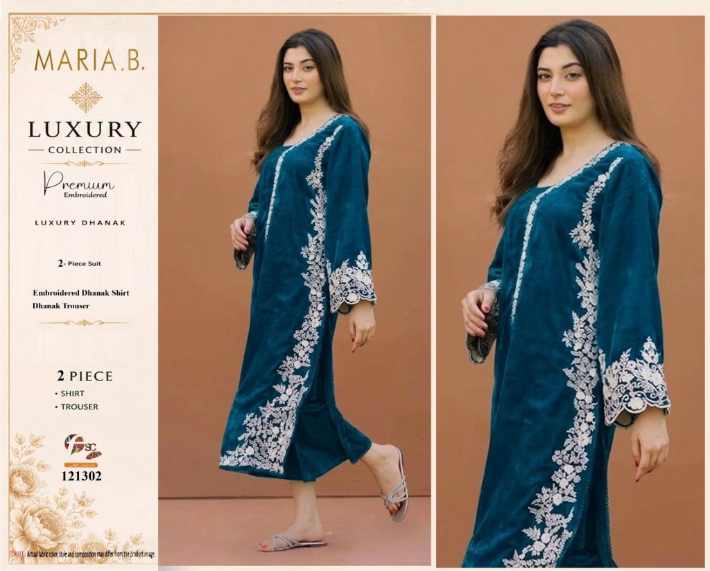 Maria B 2-Piece Dhanak Suit – Brand Code 121302 - alternate view