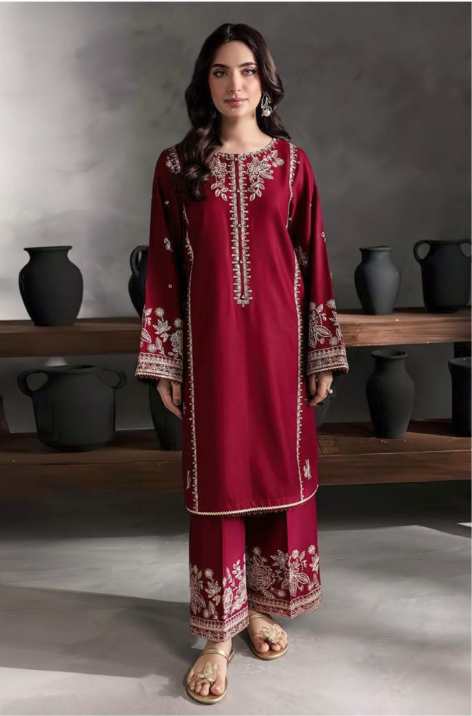 mix summer collection 2 piece embroidered lawn suit