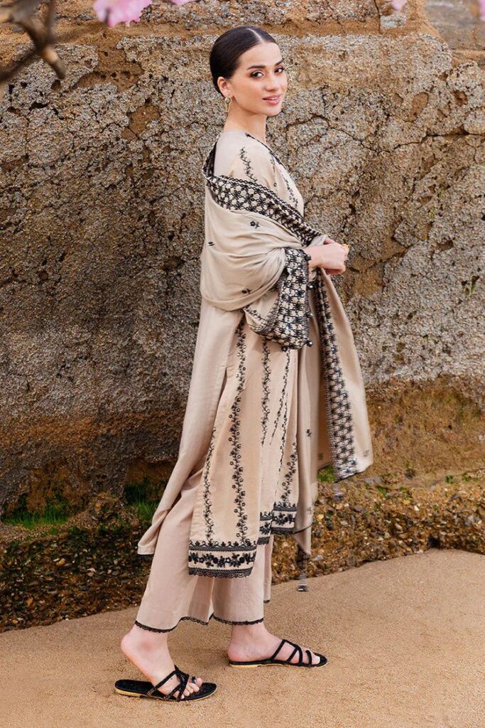 Cross Stitch 3-Piece Dhanak Embroidered Suit - alternate view