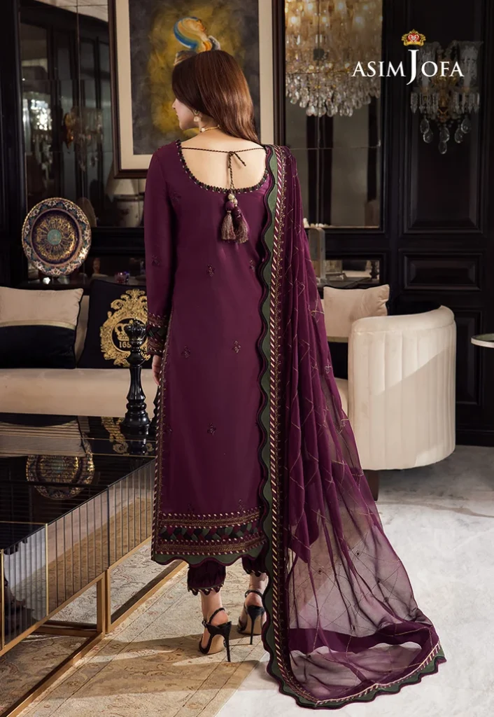 Asim Jofa 3-Piece Dhanak Embroidered Suit - alternate view